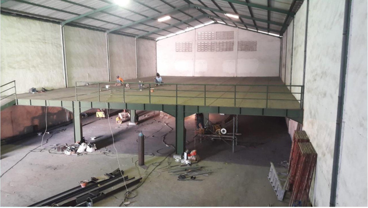 Steel mezzanine and warehouse construction work for PT Eka Jaya